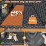 URPOWER Backseat Extender for Dogs - Hard Bottom Dog Car Seat Cover for Back Seat, Dog Hammock for Car and SUV, Pet Rear Seat Protector Dogs Travel Bed with Mesh Window & Side Flaps - Image 3