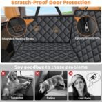 URPOWER Backseat Extender for Dogs - Hard Bottom Dog Car Seat Cover for Back Seat, Dog Hammock for Car and SUV, Pet Rear Seat Protector Dogs Travel Bed with Mesh Window & Side Flaps - Image 5