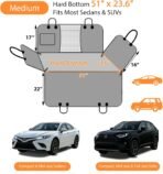 URPOWER Backseat Extender for Dogs - Hard Bottom Dog Car Seat Cover for Back Seat, Dog Hammock for Car and SUV, Pet Rear Seat Protector Dogs Travel Bed with Mesh Window & Side Flaps - Image 6