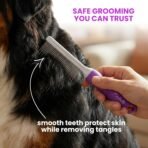 Poodle Pet Detangling Pet Comb with Long & Short Stainless Steel Teeth for Removing Matted Fur, Knots & Tangles – Detangler Tool Accessories for Safe & Gentle DIY Dog & Cat Grooming - Image 3