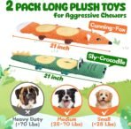 XIUGOAL Dog Toys for Aggressive Chewers, 2 Pack No Stuffing Interactive Dog Toys for Boredom and Teething, Squeaky Chew Toy for Small, Medium Breed to Keep Them Busy - Image 3