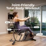 Sunny Health & Fitness Smart Heavy-Duty Recumbent Bike w/Wide Cushioned Seat & Back, Indoor Cycling Machine for Adult/Seniors Home Exercise, Free SunnyFit App Connect, Optional Workout Training Bands - Image 3