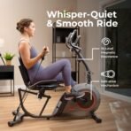 Sunny Health & Fitness Smart Heavy-Duty Recumbent Bike w/Wide Cushioned Seat & Back, Indoor Cycling Machine for Adult/Seniors Home Exercise, Free SunnyFit App Connect, Optional Workout Training Bands - Image 6
