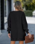 CHICME Womens Long Sleeve Zipper Slit Oversized Sweatshirt Casual Pullover Zipper Hoodies Fall Clothes - Image 4