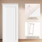 Yaheetech Wooden Bathroom Floor Cabinet, Side Storage Organizer Cabinet with 4 Drawers & Double Doors, Freestanding Entryway Storage Unit Console Table, Bathroom Furniture Home Decor, White - Image 9