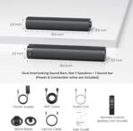 Sound Bar for Smart TV, Soundbar with Bluetooth/ARC/Opt/AUX Connect, Auto Volume Boost, 3 Equalizer Modes, 2 in 1 Detachable Soundbar for TV/PC/Gaming/Projectors - Image 6