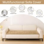 hyha Couch Covers for Dogs Washable, Non Slip Plush Dog Sofa Protectors, Fuzzy Pet Couch Covers for 3 Cushion Sofa Pet Friendly (Camel, 27.6" x 59") - Image 4