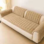 hyha Couch Covers for Dogs Washable, Non Slip Plush Dog Sofa Protectors, Fuzzy Pet Couch Covers for 3 Cushion Sofa Pet Friendly (Camel, 27.6" x 59") - Image 7