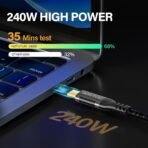 USB C Extension Cable 10ft,usb c female to usb c male cable long,usc to usc extender cable usb 3.2 Extension 240W PD Fast Charging 20 Gbps Compatibility with Laptop Tablet Mobile Phone and more - Image 5