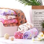 Tatuo 4 Pcs Dog Blanket for Pet Cat Blankets Indoor Puppy Teething Stuff Toys Paw Print Fleece Soft Blanket Sleep Mat for Guinea Pig Cage(White, Coffee, Pink, Purple,Small(24 x 16 Inch),Square) - Image 3