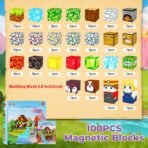 Magnetic Blocks, Magnetic Tiles Building Blocks, Magnet Cubes Toddler Kids Toys, Sensory STEM Toys for 3-5 4-6 5-7 6-8 Year Old Boys Girls Easter Birthday Gifts Travel Outdoor Kids Games (0.8IN/2CM) - Image 4