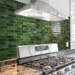 Art3d 10-Sheet Kitchen Backsplash Tiles Peel and Stick, Self Adhesive Wall Tile Sticker for Kitchen Island Bathroom Laundry Room RV Renter 12" x 12" - Jade Green - Image 3
