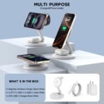 Charging Station for Apple Magnetic Wireless iPhone Mag-Safe Charger,15W 3in1 Foldable Wireless Dock Fast MagSafe Charger Stand for iPhone 17 Pro Max/16 Plus/16 ProMax/15/14/13,Apple Watch,AirPods Pro - Image 5
