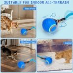 BABORUI Interactive Cat Toy Ball - Automatic Interactive Cat Toys for Indoor Cats with 3 Tails, 2 Speeds Rechargeable Cat Enrichment Toys for Small/Medium/Large Cats to Keep Them Busy(Blue) - Image 7
