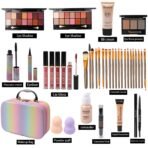 makeup sets for women,Professional Makeup Kit with Eyeshadow Palette,Brushes Set, Foundation, Lip Gloss, Travel Bag, Complete Beauty Set (Colorful bag) - Image 3