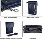 befen Genuine Leather Small Crossbody Bags for Women Cell Phone Bag Cross Body Purses,Silver Zipper - Image 7