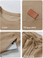 JMIERR Men's 2 Piece Outfits Knit Jacquard Pullover Sweatshirt Tracksuit & Joggers Sweatpants Sweatsuit Sets with Pockets - Image 6