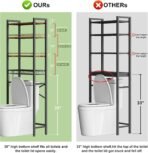 Over-The-Toilet Storage Rack, 4-Tier Bathroom Organizer Shelf Over Toilet with Adjustable Shelf and Basket, Freestanding Space Saver Bathroom Shelves Above Toilet for Room (Vintage Brown) - Image 3