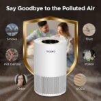 Air Purifiers for Home Large Rooms up to 1200ft², MOOKA H13 True HEPA Air Purifier for Bedroom Pets with Fragrance Sponge, Timer, Air Filter Cleaner for Smoke, Odor, Dander, Pollen (White) - Image 3