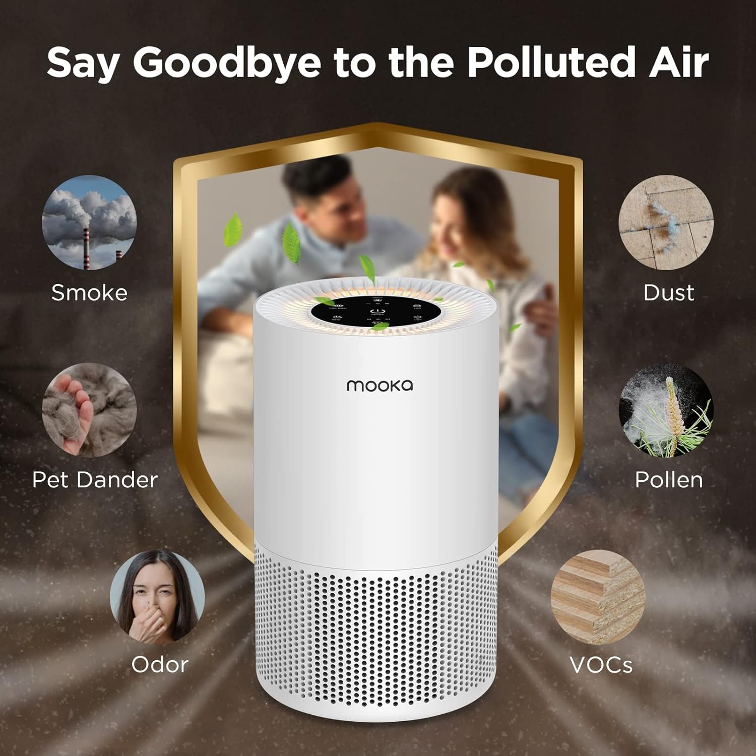 Air Purifiers for Home Large Rooms up to 1200ft², MOOKA H13 True HEPA Air Purifier for Bedroom Pets with Fragrance Sponge, Timer, Air Filter Cleaner for Smoke, Odor, Dander, Pollen (White) - Image 3