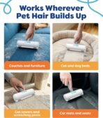 Triton Pet Hair Removal Tool w/Fur Trapping Compartment and Detachable Handle, 60% Smaller Storage Size, Reusable Shedding Roller, Cat and Dog Hair Remover for Car, Furniture, Carpet (Gray/White) - Image 6