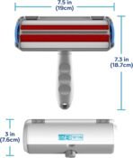 Triton Pet Hair Removal Tool w/Fur Trapping Compartment and Detachable Handle, 60% Smaller Storage Size, Reusable Shedding Roller, Cat and Dog Hair Remover for Car, Furniture, Carpet (Gray/White) - Image 9