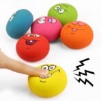 Smile Face Dog Squeaky Toys Soft Latex Squeak Balls for Puppy Small Pet Dogs 6 Pcs/Set - Image 4