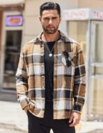 COOFANDY Mens Flannel Shirts Long Sleeve Lightweight Plaid Shirt Casual Button Down Shirts Jacket - Image 3