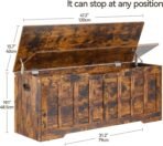 47.2"Storage chest extra large,storage trunk with 2 safety Hinges,Wooden storage bench,Shoe Bench,47.2x15.7x19.1 Inch,Easy Assembly,storage bench for bedroom,living room,entryway,Rustic brown - Image 3
