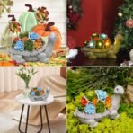 Nacome Solar Garden Outdoor Statues Turtle with Succulent and 7 LED Lights - Lawn Decor Tortoise Statue for Patio, Balcony, Yard Ornament - Chrismtas Gifts for Mom Grandma - Image 5