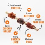 Good ‘n’ Fun Triple Flavor Kabobs Chews for All Dogs, 24 Ounces, Treat Your Dog to Long-Lasting Chews Made from Beef Hide, Real Chicken, Pork Hide, Duck and Chicken Liver - Image 4