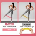 Resistance Bands for Working Out Exercise Loop Bands Workout Bands Set for Men Women Body Stretching, Crossfit Training, Home Workout, Physical Therapy, Booty Legs, Set of 5 - Image 6