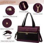 LOVEVOOK Laptop Bag for Women 15.6 Inch Tote Work Professional Leather Computer Briefcase Waterproof Handbag Shoulder Large Capacity Business Teacher Office Crossbody Purse - Image 5