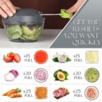 Ourokhome Manual Food Processor Vegetable Chopper, Portable Hand Pull String Garlic Mincer Onion Cutter for Veggies, Ginger, Fruits, Nuts, Herbs, etc., 500ml, Grey - Image 3