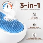 Pet Steam Brush for Dog & Cat - 3-in-1 Steam Grooming Brush for Shedding & Hair Removal - Pet comb leave-in serum with Mist for Long Haired Pets - Includes 2*Waterless Shampoo, Blue - Image 3