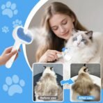 Pet Steam Brush for Dog & Cat - 3-in-1 Steam Grooming Brush for Shedding & Hair Removal - Pet comb leave-in serum with Mist for Long Haired Pets - Includes 2*Waterless Shampoo, Blue - Image 7