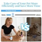 Pet Steam Brush for Dog & Cat - 3-in-1 Steam Grooming Brush for Shedding & Hair Removal - Pet comb leave-in serum with Mist for Long Haired Pets - Includes 2*Waterless Shampoo, Blue - Image 8