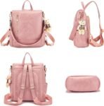 Soperwillton Women Fashion Backpack Purse Anti-Theft Leather Shoulder Bag Travel Multi Pockets Handbag Wallet Set 3pcs - Image 4