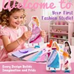 Poke-in Fashion Designer Kit for Girls, No-Sew DIY Craft Toys with 6 EVA Mannequins & Real Fabric, Safe & Non-Toxic Creative Dress Up Activity, Mess-Free Arts and Crafts Gift for Girls Age 5-12 - Image 3