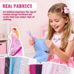 Poke-in Fashion Designer Kit for Girls, No-Sew DIY Craft Toys with 6 EVA Mannequins & Real Fabric, Safe & Non-Toxic Creative Dress Up Activity, Mess-Free Arts and Crafts Gift for Girls Age 5-12 - Image 4