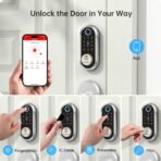 Smart Deadbolt, SMONET Fingerprint Electronic Deadbolt Door Lock with Keypad-Bluetooth Keyless Entry Front Door Digital Keypad App Control, Ekeys Sharing, App Monitoring Auto Lock for Homes and Hotel - Image 5