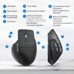 Wireless Bluetooth Mouse, Ergonomic Rechargeable Silent Mouse with Multi-Device, Adjustable DPI, Flying Scroll & Thumb Wheel, Bluetooth Mice for Laptop, Computer, Tablet, Smartphone (Black) - Image 7