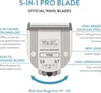 WAHL Professional Animal 5-in-1 Adjustable Blade Arco, Bravura, Chromado, Creativa, Figura, and Motion Pet, Dog, and Horse Clippers - Fine (2179-301) - Image 3