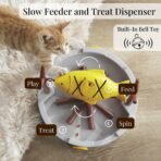 PetPals Cat Slow Feeder, Treat Dispenser - Interactive Cat Puzzle Toy for Small Pets & Kittens, Mental Stimulation Pet Food Feeding Toy, Dry Food Dispensing Cat Toy - Image 4