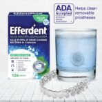 Efferdent Denture Cleaner Tablets – Dental Appliances, Aligners, Mouth Guard, and Retainer Cleaner Tablets, Minty Fresh & Clean, 126 Count - Image 5