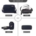 Roulens Triple Zip Small Crossbody Bag for women,Wide Strap Cell Phone Purse Shoulder Handbag Wallet with Credit Card Slots | Triple Zip, Small, Wide Strap - Image 5