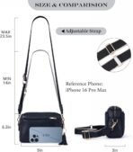 Roulens Triple Zip Small Crossbody Bag for women,Wide Strap Cell Phone Purse Shoulder Handbag Wallet with Credit Card Slots | Triple Zip, Small, Wide Strap - Image 6