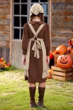 BesserBay Girls 3PCS Colonial Pioneer Dress Peter Pan Collar Prairie Girls Outfit 6-14 Years - Image 6