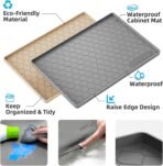 Silicone Under Sink Mat 34" x 22", kitchen Essentials and Gadgets, Shelf liner and Cabinet Protector, Home Organizers and Storage, Waterproof Bathroom Tray - Image 3