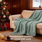 Bedsure GentleSoft Sage Green Throw Blanket for Couch - Checkered Fleece St Patricks Blankets Gifts for Women Men Girls, Cute Soft Cozy Spring Throw for Bedroom Home Decor Gifts, 50x60 Inches - Image 6